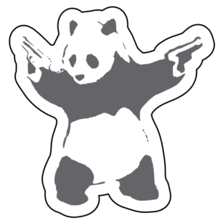 Guns Out Panda Sticker (Grey)